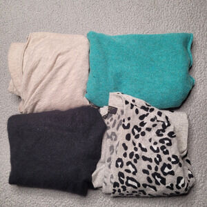 4pc CASHMERE Sweaters Tops Lot Crafts Cutter Flaws Holes Upcycle Fabric DIY